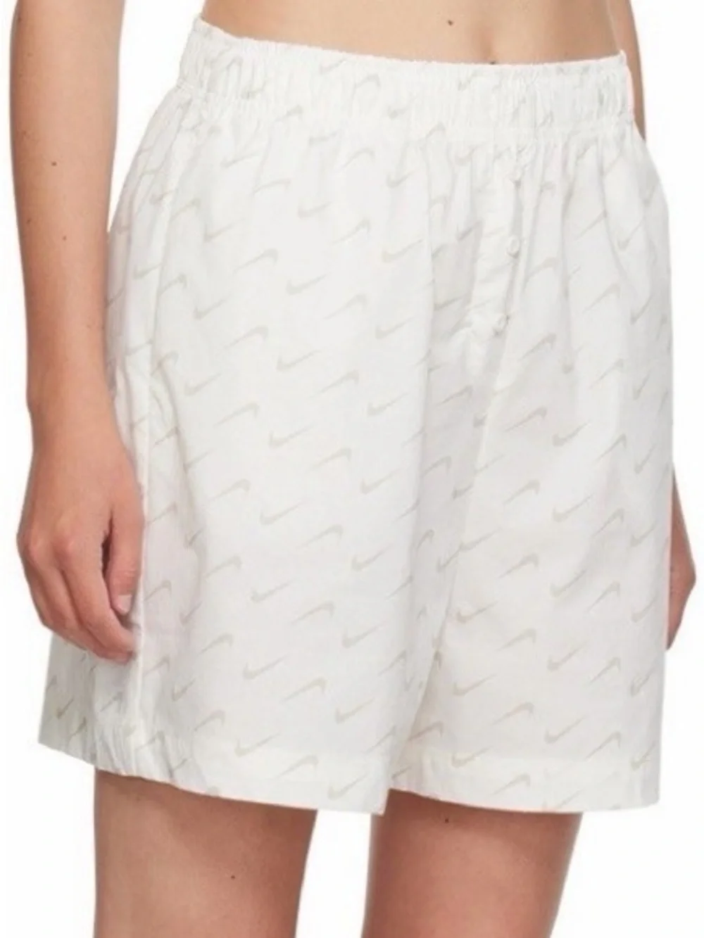 Nike White Elastic-Waist Casual Shorts